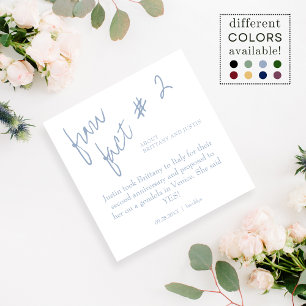 Serviette En Papier Brittany Modern Dusty Blue Fun fait #2 Mariage