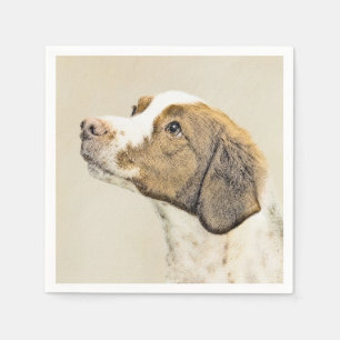 Serviette En Papier Brittany Paining - Un joli art original de chien