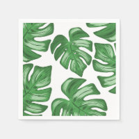 Brochure feuille Philodendron Tropical Papier Napk