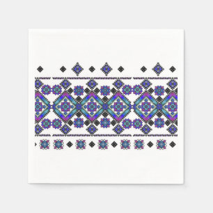 Serviette En Papier Broderie bleue
