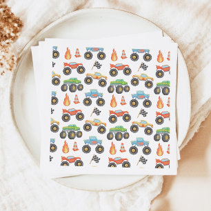 Serviette En Papier BRODI Colorful Monster Truck Boy Anniversaire