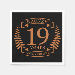 Serviette En Papier Bronze anniversaire traditionnel mariage 19 ans