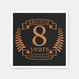 Serviette En Papier Bronze huitième anniversaire mariage 8 ans