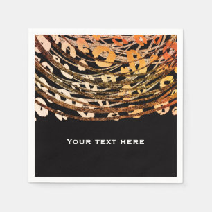 Serviette En Papier Bronze Orange Cheetah Exotic