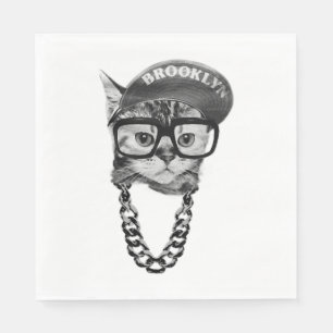 Serviette En Papier Brooklyn chat - Cool Brooklyn chat super t-shirt