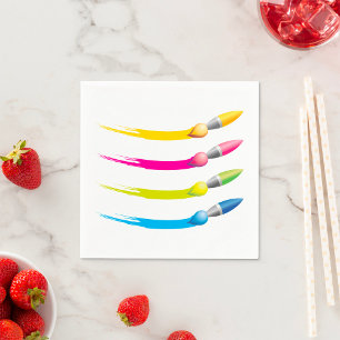 Serviette En Papier Brosses colorées Papier serviettes
