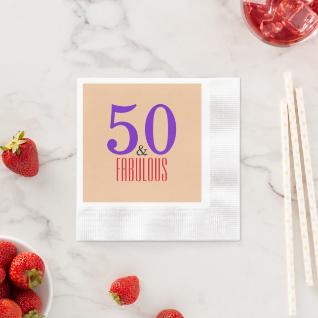 Serviette En Papier Brown 50 Et Fabuleux Anniversaire (En situation)