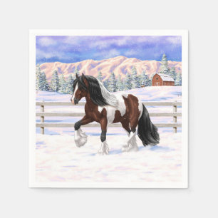 Serviette En Papier Brown Bay Gypsy Vanner Draft Horse