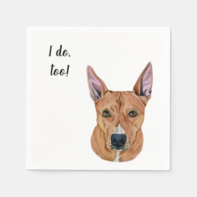 Serviette En Papier Brown Dog Custom Cocktail Napkin (Devant)