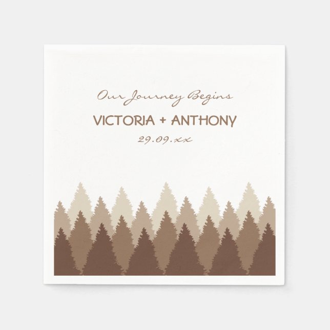 Serviette En Papier Brown Forest Range Mariage (Devant)