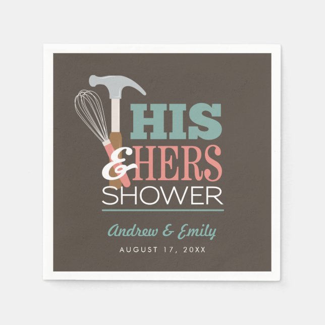 Serviette En Papier Brown Marteau Whisk Handicap Couple Douche (Devant)