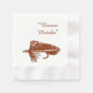 Serviette En Papier Brown Matuka, pêche à la mouche, art de liage à la