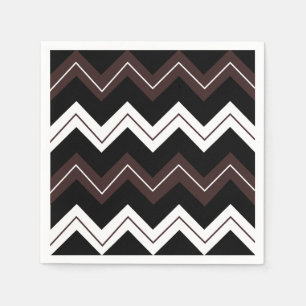 Serviette En Papier Brown noir Chevron Motif en bande