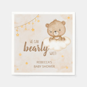 Serviette En Papier Brown Ours mignon Nous Pouvons Attendre Baby showe
