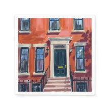 Brownstones de Boston Massachusetts Aquarelle