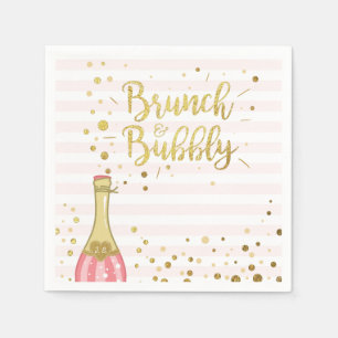 Serviette En Papier Brunch & Bubbly Douche nuptiale Papier Napkin rose