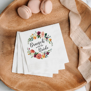 Serviette En Papier Brunch de fleurs de automne rustique avec la marié