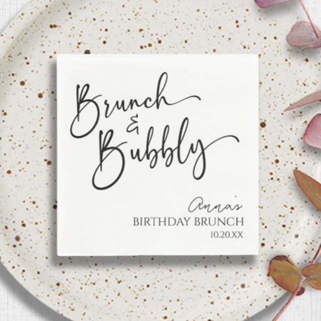 Serviette En Papier Brunch élégant et fête de brunch d'anniversaire Bu (Créateur téléchargé)