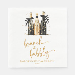 Serviette En Papier Brunch et Bubbly Champagne Anniversaire Brunch