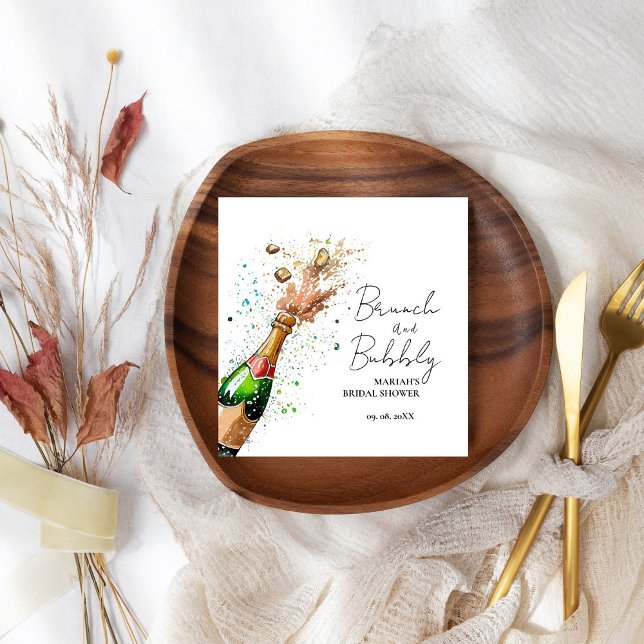 Serviette En Papier Brunch Et Bubbly Champagne nuptiale Douche (Créateur téléchargé)