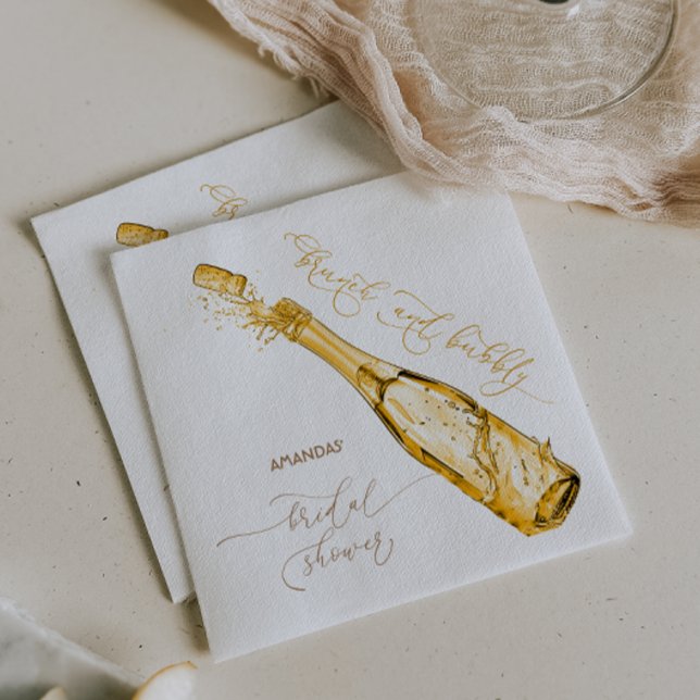 Serviette En Papier Brunch et champagne Fête des mariées Bubbly (Créateur téléchargé)