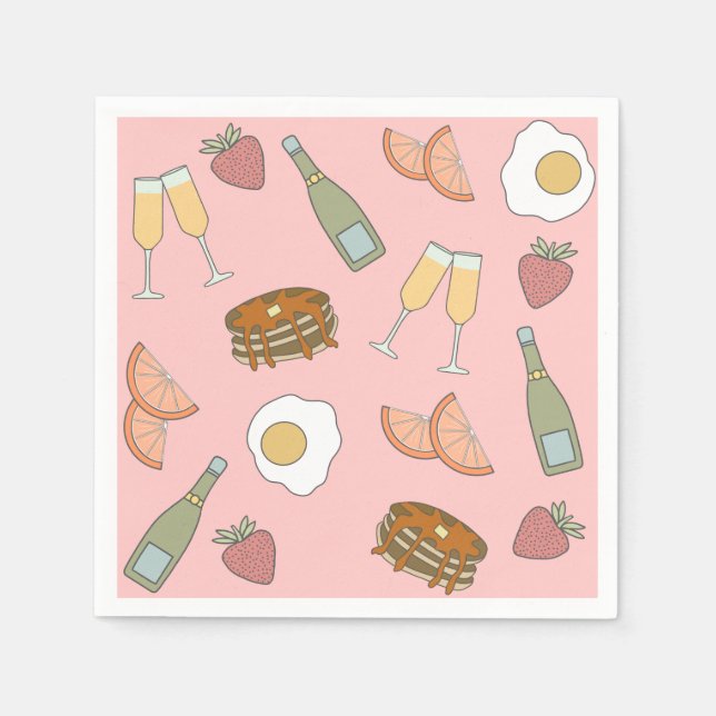 Serviette En Papier Brunch et Cocktails Bubbly Napkins (Devant)
