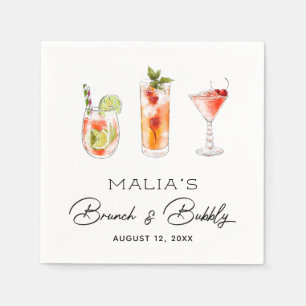 Serviette En Papier Brunch et Fête des mariées Bubbly Napkin