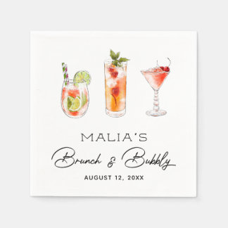 Serviette En Papier Brunch et Fête des mariées Bubbly Napkin
