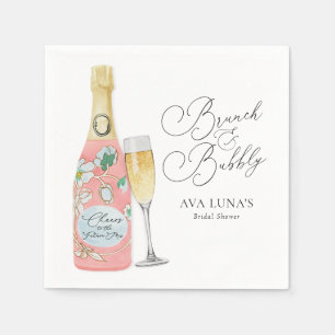 Serviette En Papier Brunch et Fête des mariées champagne Bubbly