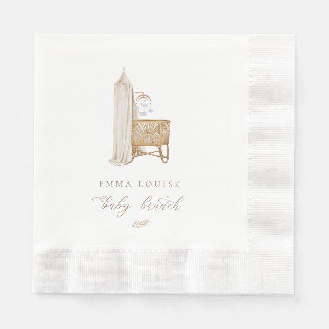Serviette En Papier Brunch Neutral Boho Baby (Devant)