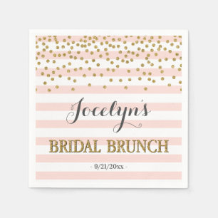 Serviette En Papier Brunch nuptial Confetti rose et or