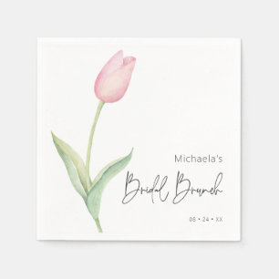Serviette En Papier Brunch nuptial moderne Tulip rose solo