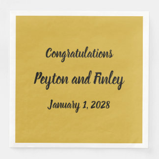 Serviette En Papier Brush Brush Script Gold