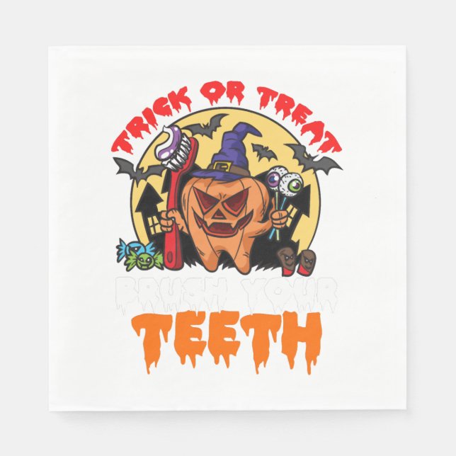 Serviette En Papier Brush Your Teeth Funny Dental Hygiène Pun (Devant)