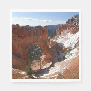 Serviette En Papier Bryce Canyon Pont naturel Paysage neigeux Photo