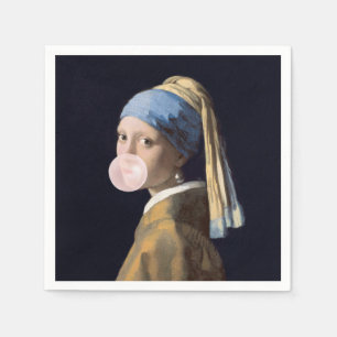 Serviette En Papier Bubble Gum Diva avec oreille perle