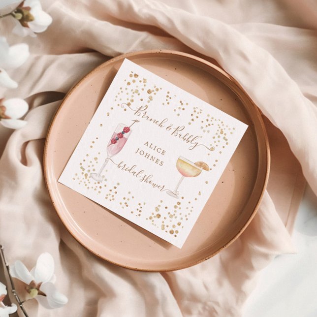 Serviette En Papier Bubbly Cocktails Gold Parties scintillant Bridal B (Créateur téléchargé)