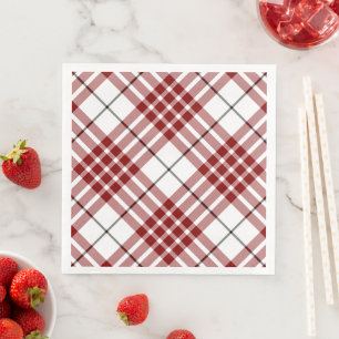 Serviette En Papier Buchanan tartan rouge blanc carreaux