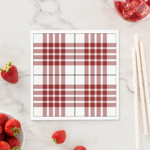Serviette En Papier Buchanan tartan rouge blanc plaid