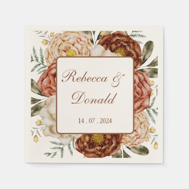 Serviette En Papier Budget Neutre Boho Terracotta (Devant)