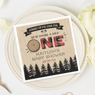 Serviette En Papier Buffle de forêt rustique Plaid Wild Un Baby shower