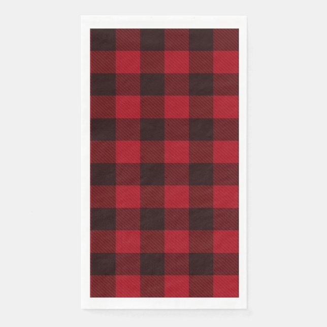 Serviette En Papier Buffle de la région rouge et noire (Devant)