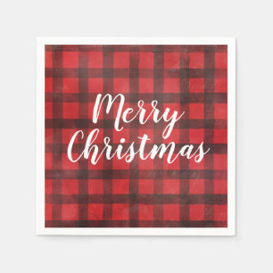 Serviette En Papier Buffle rouge et noir Chèque de Noël