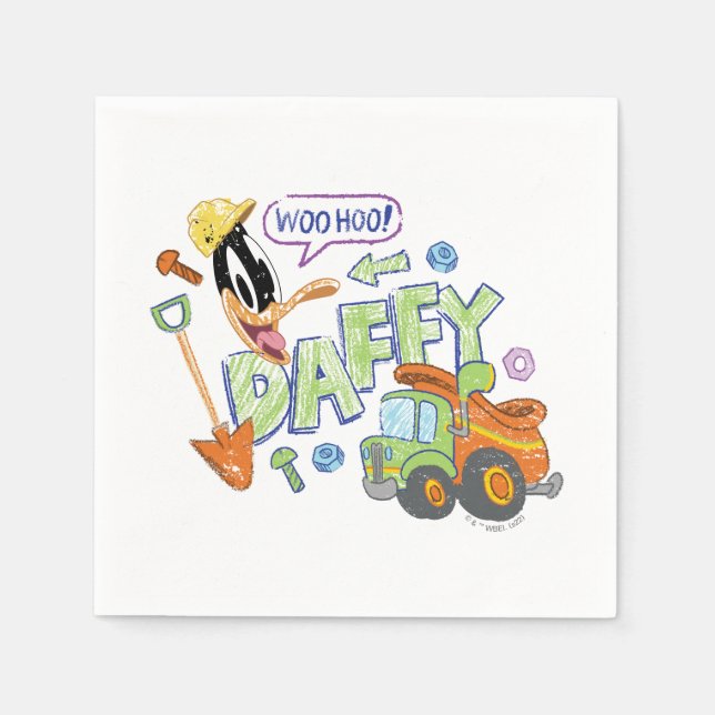 Serviette En Papier BUGS BUNNY BUILDERS™| DAFFY DUCK™ Sketch Art (Devant)