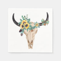 Bull skull Sunflowers