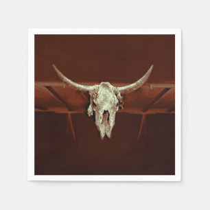 Serviette En Papier Bull Skull Wild West Brown Russe Country Western