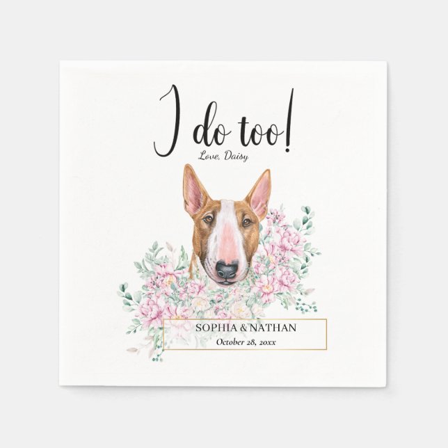 Serviette En Papier Bull Terrier Chien Mariage Cocktail Serviettes (Devant)