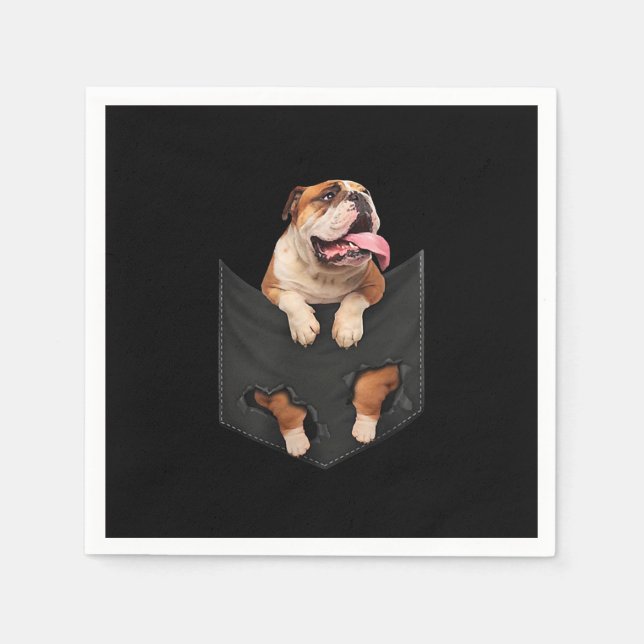 Serviette En Papier Bulldog Anglais Dans Votre Poche Chiens Amateurs (Devant)
