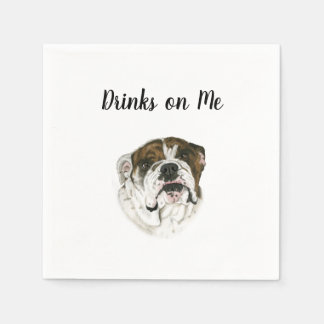 Serviette En Papier BullDog Cocktail Napkins