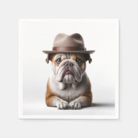 Bulldog portant une fedora